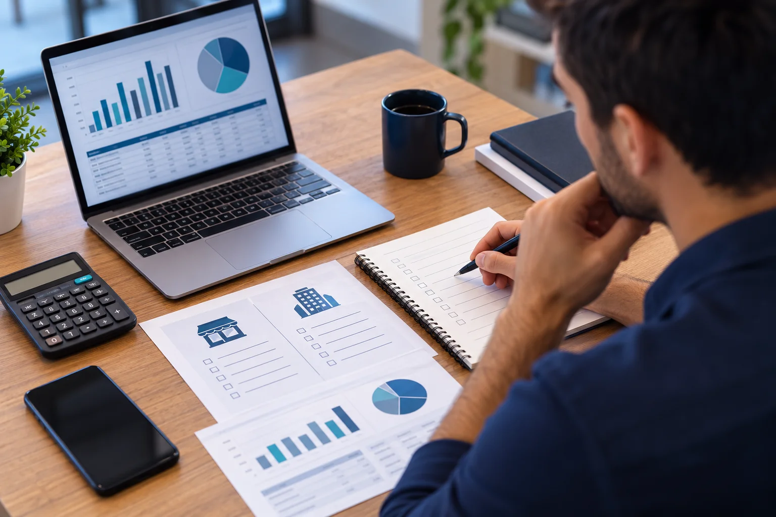 Pessoa analisando uma oportunidade de negócio antes de investir